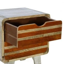 Antique 2-Drawer White Nightstand with Angled Legs 20 in. H x 18.25 in. W x 14 in. D by The Urban Port -The Urban Port Sales antique white the urban port nightstands upt 231743 1f 1000