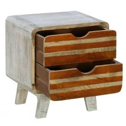 Antique 2-Drawer White Nightstand with Angled Legs 20 in. H x 18.25 in. W x 14 in. D by The Urban Port -The Urban Port Sales antique white the urban port nightstands upt 231743 4f 1000