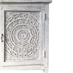 Antique White Mango Wood Handcrafted Farmhouse Carved Sideboard Console Buffet with 2-Engraved Doors and 3-Drawers by The Urban Port -The Urban Port Sales antique white the urban port sideboards buffet tables upt 248142 76 1000