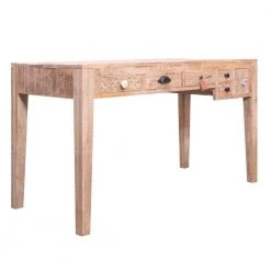 53 in. Antique White 6-Drawer Grained Rustic Wooden Home Office Writing Desk with Straight Legs by The Urban Port -The Urban Port Sales antique white the urban port writing desks upt 238085 c3 1000