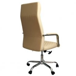 Beige and Chrome Adjustable Diamond Stitched Ergonomic Leatherette Office Chair with Casters by The Urban Port -The Urban Port Sales beige and chrome the urban port executive chairs upt 230092 1f 1000