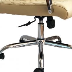 Beige and Chrome Adjustable Diamond Stitched Ergonomic Leatherette Office Chair with Casters by The Urban Port -The Urban Port Sales beige and chrome the urban port executive chairs upt 230092 66 1000