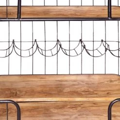 Black and Brown Metal Frame Bar Cart with Wooden Top and 2 Shelves by The Urban Port -The Urban Port Sales black and brown the urban port bar carts upt 197314 1f 1000