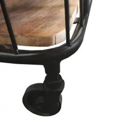 Black and Brown Metal Frame Bar Cart with Wooden Top and 2 Shelves by The Urban Port -The Urban Port Sales black and brown the urban port bar carts upt 197314 4f 1000