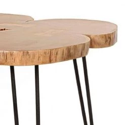 29 in. Brown and Black Acacia Wood Quatrefoil Top Coffee Table with Live Edge with Iron Hairpin Legs by The Urban Port 13 29 in. Brown and Black Acacia Wood Quatrefoil Top Coffee Table with Live Edge with Iron Hairpin Legs by The Urban Port -The Urban Port Sales black and brown the urban port coffee tables upt 266380 4f 1000