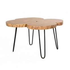 29 in. Brown and Black Acacia Wood Quatrefoil Top Coffee Table with Live Edge with Iron Hairpin Legs by The Urban Port 12 29 in. Brown and Black Acacia Wood Quatrefoil Top Coffee Table with Live Edge with Iron Hairpin Legs by The Urban Port -The Urban Port Sales black and brown the urban port coffee tables upt 266380 c3 1000