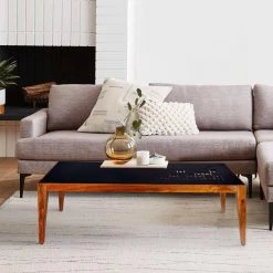 47.2 in. Black and Brown Rectangular Metal Top Coffee Table with Laser Cut Design by The Urban Port -The Urban Port Sales black and brown the urban port coffee tables upt 272003 31 1000