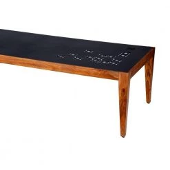 47.2 in. Black and Brown Rectangular Metal Top Coffee Table with Laser Cut Design by The Urban Port -The Urban Port Sales black and brown the urban port coffee tables upt 272003 4f 1000