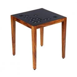 Alba 22 in. Black and Brown Square Metal Nesting Table Set with 3-Pieces by The Urban Port -The Urban Port Sales black and brown the urban port coffee tables upt 272006 4f 1000