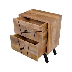 2-Drawer Black and Brown 2-Tone Wooden Nightstand 18 in. L x 12 in. W x 23 in. H by The Urban Port -The Urban Port Sales black and brown the urban port nightstands upt 231462 44 1000