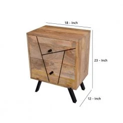 2-Drawer Black and Brown 2-Tone Wooden Nightstand 18 in. L x 12 in. W x 23 in. H by The Urban Port -The Urban Port Sales black and brown the urban port nightstands upt 231462 76 1000