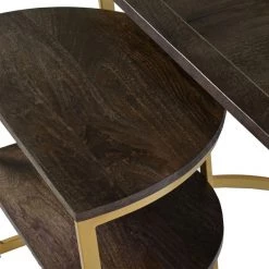 26 in. Black and Gold Rectangle Metal Nesting Coffee Table with 3-Piece by The Urban Port -The Urban Port Sales black and gold the urban port coffee tables upt 271297 44 1000