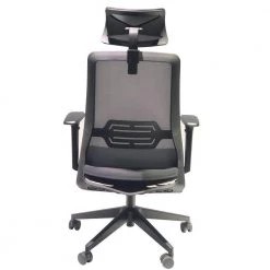 Black and Gray Adjustable Headrest Ergonomic Swivel Office Chair with Padded Seat and Casters by The Urban Port -The Urban Port Sales black and gray the urban port ergonomic chairs upt 230094 1f 1000
