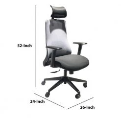 Black and Gray Adjustable Headrest Ergonomic Swivel Office Chair with Padded Seat and Casters by The Urban Port -The Urban Port Sales black and gray the urban port ergonomic chairs upt 230094 76 1000