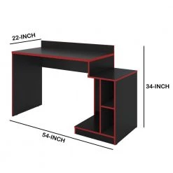 53.54 in. W Rectangular Black and Red Wooden Home Office Computer Gaming Desk by The Urban Port 13 53.54 in. W Rectangular Black and Red Wooden Home Office Computer Gaming Desk by The Urban Port -The Urban Port Sales black and red the urban port computer desks upt 225273 44 1000