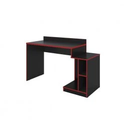 53.54 in. W Rectangular Black and Red Wooden Home Office Computer Gaming Desk by The Urban Port