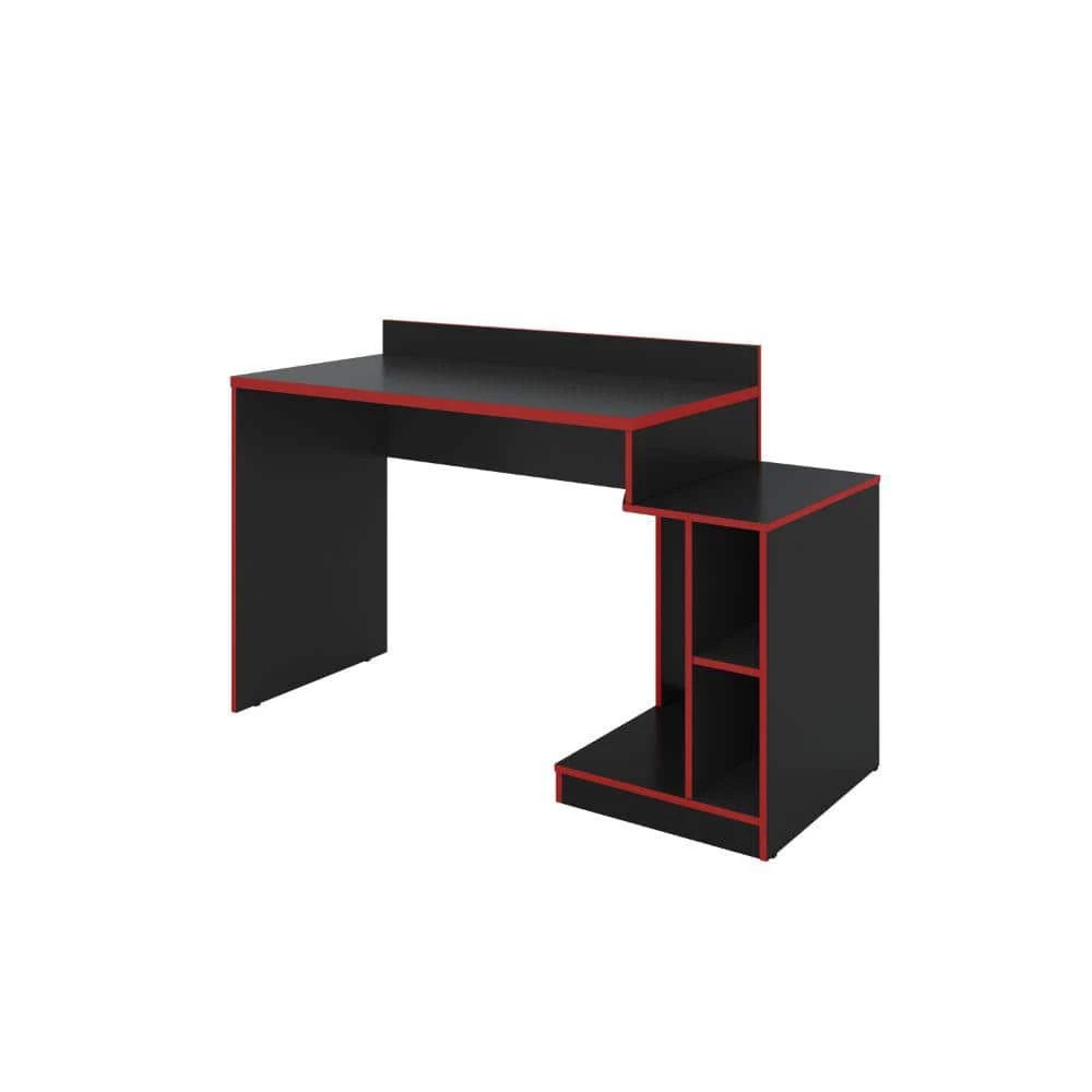 53.54 in. W Rectangular Black and Red Wooden Home Office Computer Gaming Desk by The Urban Port 1 53.54 in. W Rectangular Black and Red Wooden Home Office Computer Gaming Desk by The Urban Port