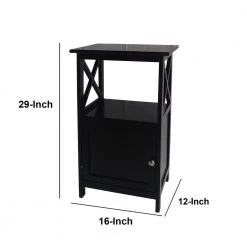 28.74 Inches H Black Single Door Wooden Accent Cabinet with Open Shelf and X Side Panels by The Urban Port 17 28.74 Inches H Black Single Door Wooden Accent Cabinet with Open Shelf and X Side Panels by The Urban Port -The Urban Port Sales black the urban port accent cabinets upt 230670 fa 1000