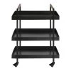 Black 3-Tier Rolling Cart with Storage and Metal Frame Support by The Urban Port