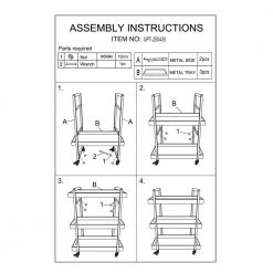 Black 3-Tier Rolling Cart with Storage and Metal Frame Support by The Urban Port -The Urban Port Sales black the urban port bar carts upt 250430 d4 1000