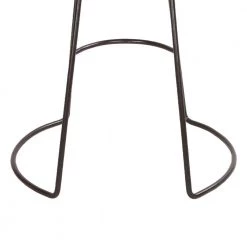 Modern 25.5 in. Black Metal Frame Backless Bar Stool with Genuine Leather Upholstery and Baseball Stitching by The Urban Port -The Urban Port Sales black the urban port bar stools upt 266369 4f 1000