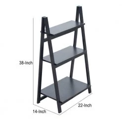 Iza 38 in. Black Rubberwood 3 Tier Storage A Shaped Frame Ladder Bookshelf by The Urban Port 18 Iza 38 in. Black Rubberwood 3 Tier Storage A Shaped Frame Ladder Bookshelf by The Urban Port -The Urban Port Sales black the urban port bookcases bookshelves upt 266387 44 1000
