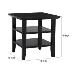 19in. W Black Wooden Square End Table with 2 Bottom Shelves by The Urban Port -The Urban Port Sales black the urban port end side tables upt 266384 44 1000