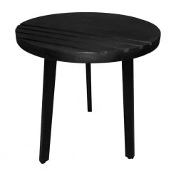 16 in. Black Round Mango Wood Side End Table with Grooved Design and Metal Legs by The Urban Port -The Urban Port Sales black the urban port end side tables upt 272016 1f 1000