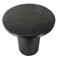 19 in. Matte Black Modern Round Iron Side Table with Pedestal Base by The Urban Port -The Urban Port Sales black the urban port end side tables upt 272899 44 1000