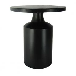 19 in. Matte Black Modern Round Iron Side Table with Pedestal Base by The Urban Port -The Urban Port Sales black the urban port end side tables upt 272899 c3 1000