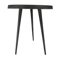 18.75 in. Charcoal Black Round Modern Minimalist Metal Side Table with Tripod Base by The Urban Port -The Urban Port Sales black the urban port end side tables upt 272903 4f 1000