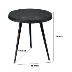 18.75 in. Charcoal Black Round Modern Minimalist Metal Side Table with Tripod Base by The Urban Port -The Urban Port Sales black the urban port end side tables upt 272903 76 1000