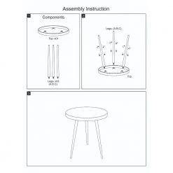 18.75 in. Charcoal Black Round Modern Minimalist Metal Side Table with Tripod Base by The Urban Port -The Urban Port Sales black the urban port end side tables upt 272903 d4 1000
