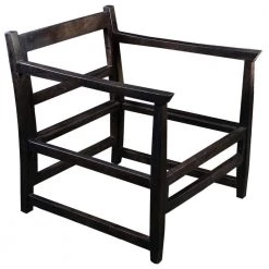 Malibu Navy Blue and Black Open Wood Frame Accent Chair with Fabric Seating by The Urban Port -The Urban Port Sales blue and black the urban port accent chairs upt 270563 44 1000