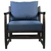 Malibu Navy Blue and Black Open Wood Frame Accent Chair with Fabric Seating by The Urban Port