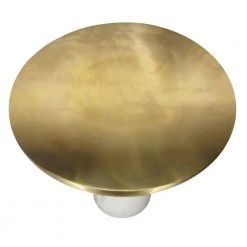 17 in. Brass and White Round Brass Modern Accent End Table with Cylindrical Marble Base by The Urban Port -The Urban Port Sales brass and white the urban port end side tables upt 272904 1f 1000