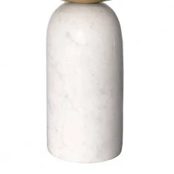 17 in. Brass and White Round Brass Modern Accent End Table with Cylindrical Marble Base by The Urban Port -The Urban Port Sales brass and white the urban port end side tables upt 272904 44 1000