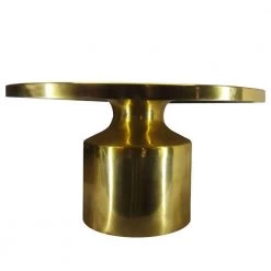 30 in. Glossy Gold Brass Modern Classic Round Metal Coffee Table with Pedestal Base by The Urban Port 12 30 in. Glossy Gold Brass Modern Classic Round Metal Coffee Table with Pedestal Base by The Urban Port -The Urban Port Sales brass the urban port coffee tables upt 272897 4f 1000