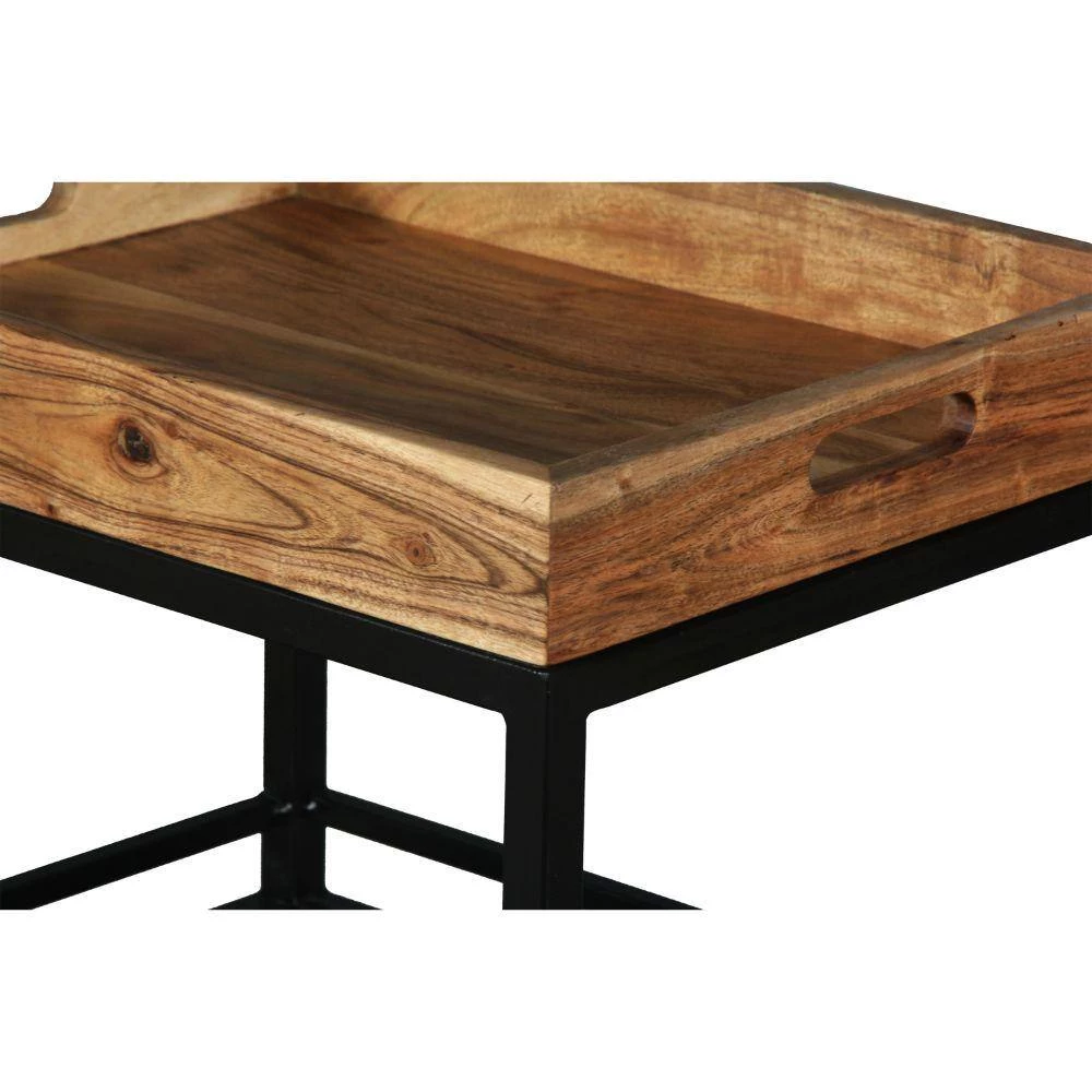 Industrial Brown and Black Metal Frame Serving Cart with 3-Tier Storage by The Urban Port 4 Industrial Brown and Black Metal Frame Serving Cart with 3-Tier Storage by The Urban Port - Image 4