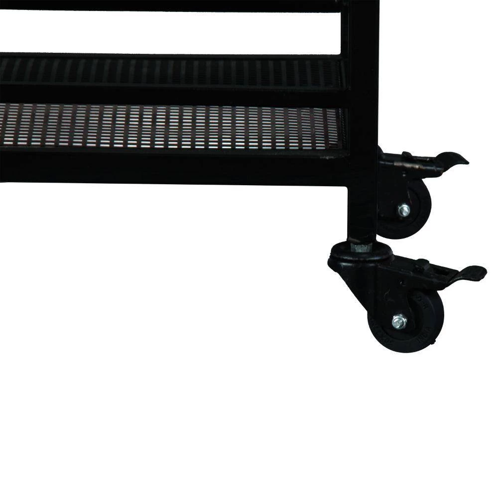 Industrial Brown and Black Metal Frame Serving Cart with 3-Tier Storage by The Urban Port 3 Industrial Brown and Black Metal Frame Serving Cart with 3-Tier Storage by The Urban Port - Image 3