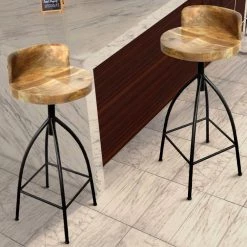 30 in. Industrial Style Brown and Black with Backrest Adjustable Swivel Bar Stool by The Urban Port -The Urban Port Sales brown and black the urban port bar stools upt 165868 31 1000