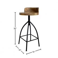 30 in. Industrial Style Brown and Black with Backrest Adjustable Swivel Bar Stool by The Urban Port -The Urban Port Sales brown and black the urban port bar stools upt 165868 40 1000
