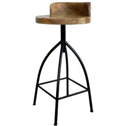 30 in. Industrial Style Brown and Black with Backrest Adjustable Swivel Bar Stool by The Urban Port -The Urban Port Sales brown and black the urban port bar stools upt 165868 66 1000