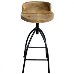 30 in. Industrial Style Brown and Black with Backrest Adjustable Swivel Bar Stool by The Urban Port -The Urban Port Sales brown and black the urban port bar stools upt 165868 76 1000