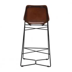39 in. Tan Brown and Black Metal Frame Bar Stool with Curved Genuine Leather Seat by The Urban Port -The Urban Port Sales brown and black the urban port bar stools upt 263784 44 1000