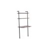 Industrial 70 in. H Brown and Black Mango Wood 3-Shelf Ladder Storage Wall Shelf Bookcase with Tubular Frame by The Urban Port