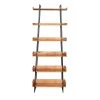 29 in. H Brown and Black Wooden 6-Shelf Ladder Storage Bookcase with Metal Frame by The Urban Port