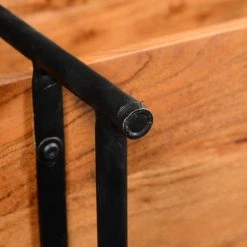 29 in. H Brown and Black Wooden 6-Shelf Ladder Storage Bookcase with Metal Frame by The Urban Port -The Urban Port Sales brown and black the urban port bookcases bookshelves upt 229605 fa 1000