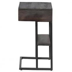 13.5 in. Brown and Black C Shaped Side Table with 1 Drawer and Metal Frame by The Urban Port -The Urban Port Sales brown and black the urban port c tables upt 262412 44 1000