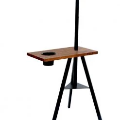 84 In. Brown and Black Metal Coat Stand with Mirror and Wooden Desk by The Urban Port -The Urban Port Sales brown and black the urban port coat racks upt 238072 1f 1000